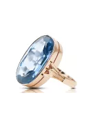 Or rose 14 carats vintage d'origine Aigue-marine Anneau Style vintage vrc113r